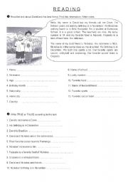 English Worksheet: Reading