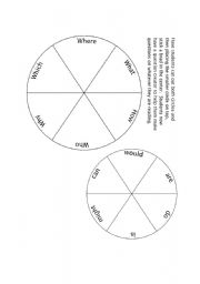 English Worksheet: Question Spinner