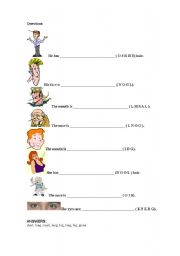 English worksheet: Describing face and body