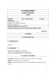 English Worksheet: tell me about!