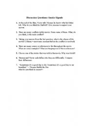 English Worksheet: Smoke Signals film discussion questions