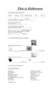 English worksheet: This is Halloween