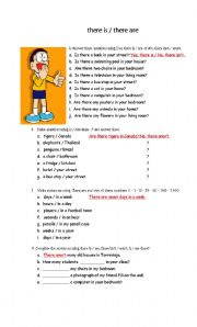 English Worksheet: there is there are