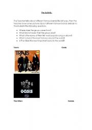 English worksheet: brit music