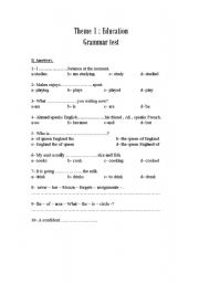 English worksheet: Test yourself in Grammar