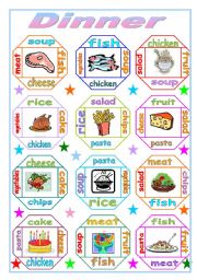 English Worksheet: Food - dinner