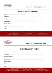 English Worksheet: Registration Form