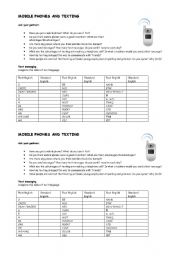 MOBILE PHONES AND TEXT MESSAGING