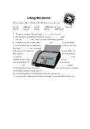 English Worksheet: Using the telephone