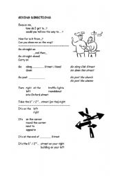English Worksheet: GIVING DIRECTIONS - USEFUL EXPRESSIONS