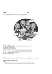 English Worksheet: Family members