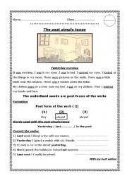 English Worksheet: Past simple tense