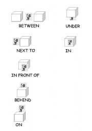 Flashcards: Prepositions of place