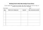 English worksheet: Reading Comprehension Strategy: Text-Prior Knowledge Connections