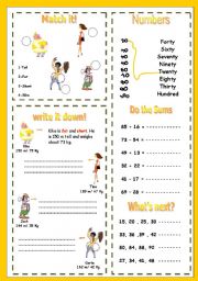 English Worksheet: numbers+physical appearance worksheet