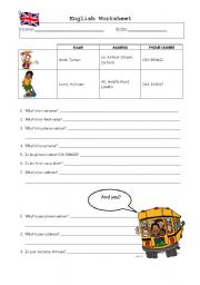 English Worksheet: Address and phone number