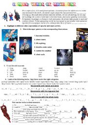 English Worksheet: COMICS Part 2 of 5 - Verbs of movement