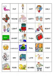 English Worksheet: Domino Antonyms 1/2