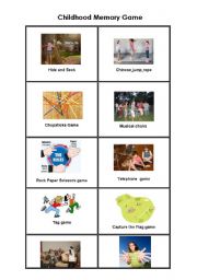 English Worksheet: Childhood Memory Card