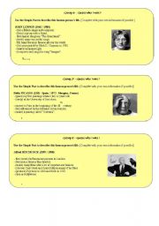 English Worksheet: Guess who I was ...