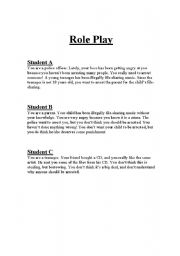 English Worksheet: Illegal Downloading Role-Play