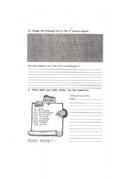 English worksheet: daily routine