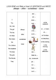 English Worksheet: frequency adverbs