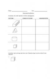 English worksheet: surface area practice