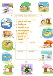 English Worksheet: seasons worksheet