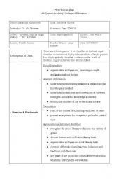 English worksheet: lesson plan of a text