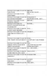 English worksheet: Would you like?