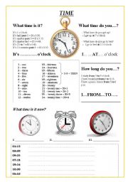 English Worksheet: Time