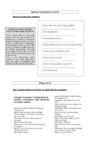 English Worksheet: Reading & Writing