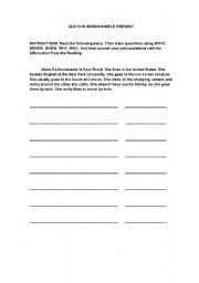 English Worksheet: QUESTION WORDS/SIMPLE PRESENT