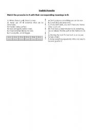 English worksheet: English proverbs