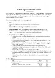 English Worksheet: Of Mice and Men Portfolio Project