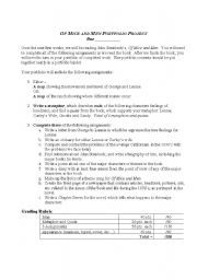 English worksheet: Of Mice and Men Portfolio Project