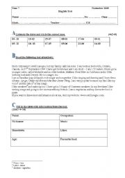English Worksheet: Sumative Test  Avril Lavigne- page 1