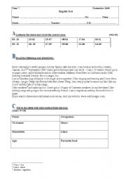 English worksheet: Sumative Test  Avril Lavigne- page 1