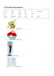 English worksheet: adjectives