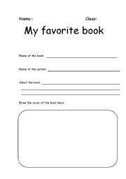 English worksheet: My favorite book