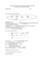 English worksheet: WRITTEN  EXAM