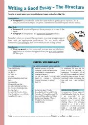 English Worksheet: Writing a good essay 