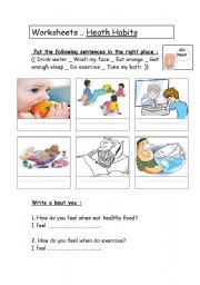 English Worksheet: health habits