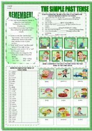 English Worksheet: THE SIMPLE PAST TENSE