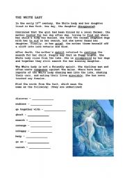 English Worksheet: The White Lady