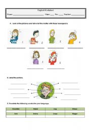 English Worksheet: Human body and diseases