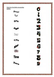 English worksheet: Number match