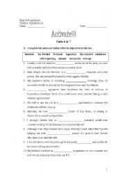 English worksheet: ACTIVATE B2--Units 6 & 7