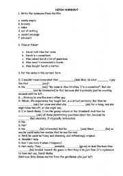 English Worksheet: Hitch handout